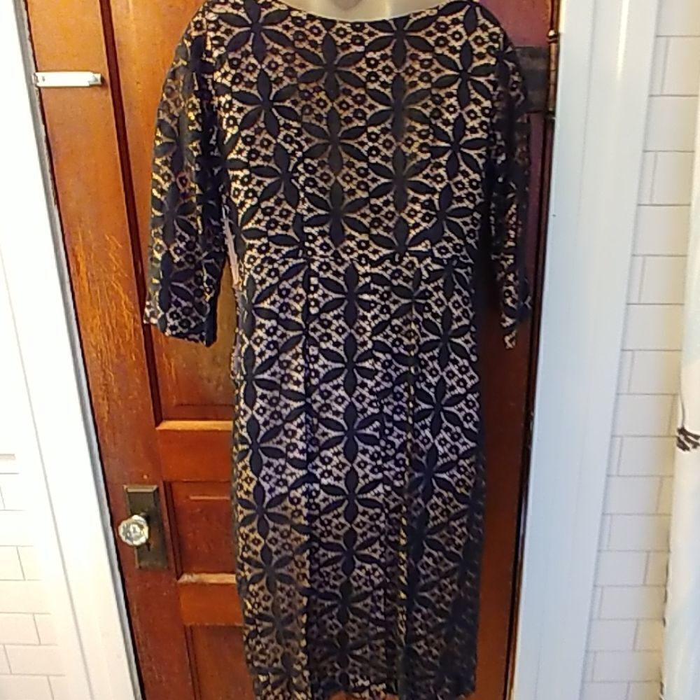 Vintage 60s Black Overlay Lace Dress - Picture 3 of 8